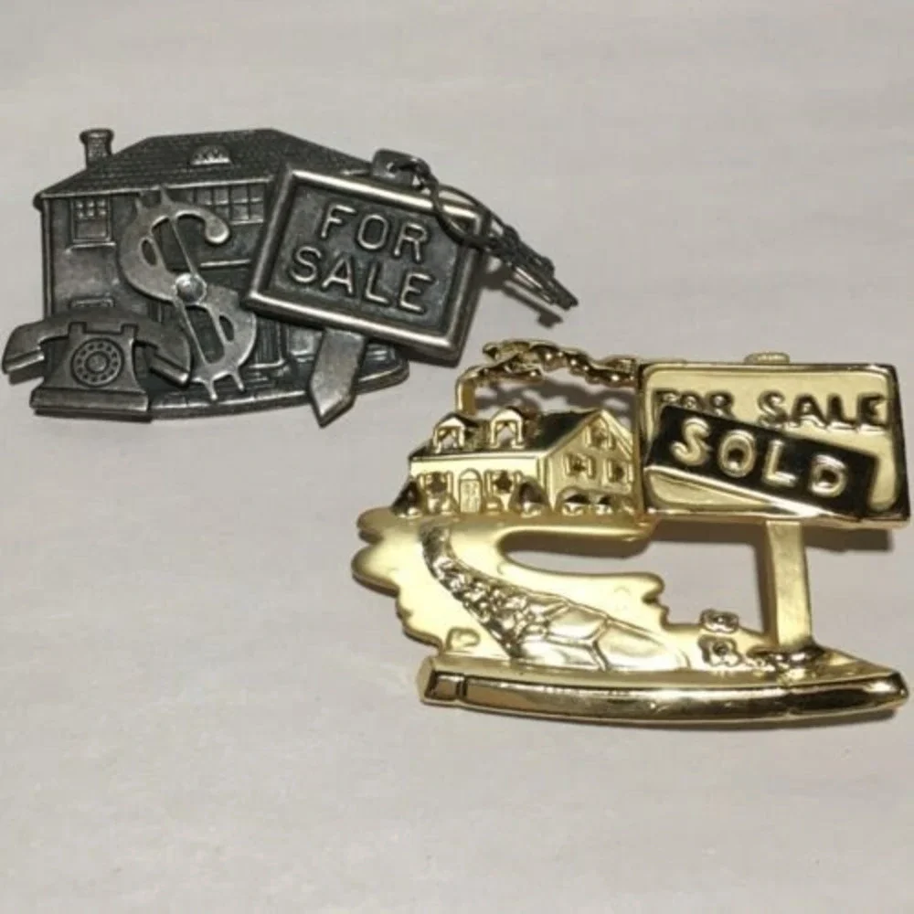 Vintage Pins Brooches‎ Gold and Silver Relator Work Pins